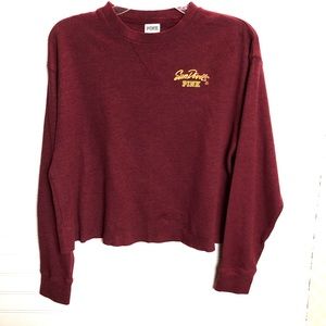 3 for $25 Pink Victoria’s Secret Arizona Sun Devils Cropped Waffle Knit Top Sz S